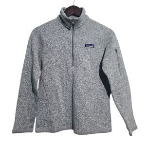 Patagonia Better Sweater 1/4 Zip Pullover Birch White Gray Small Womens 25617